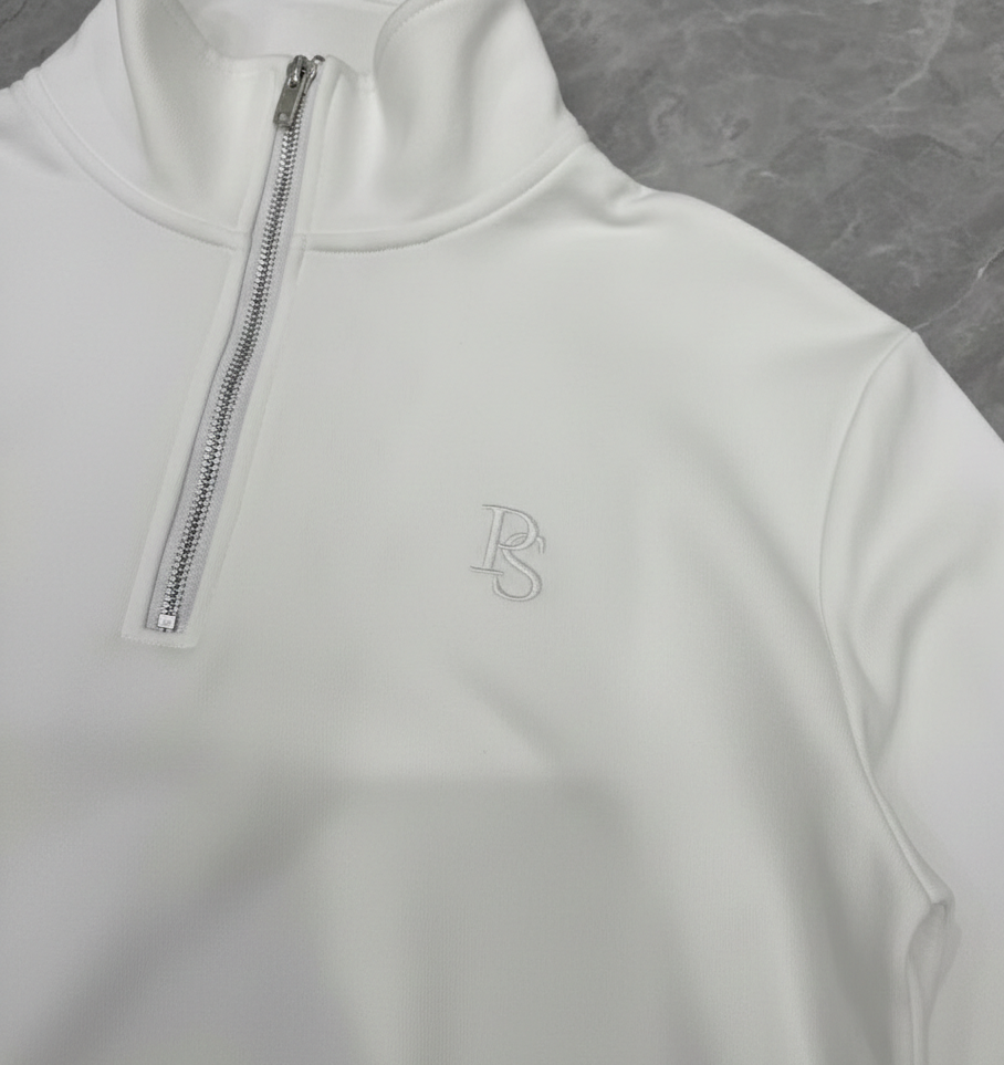 White Quarter Zip