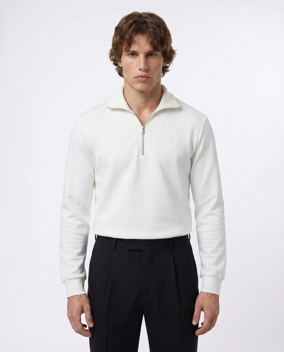 White Quarter Zip