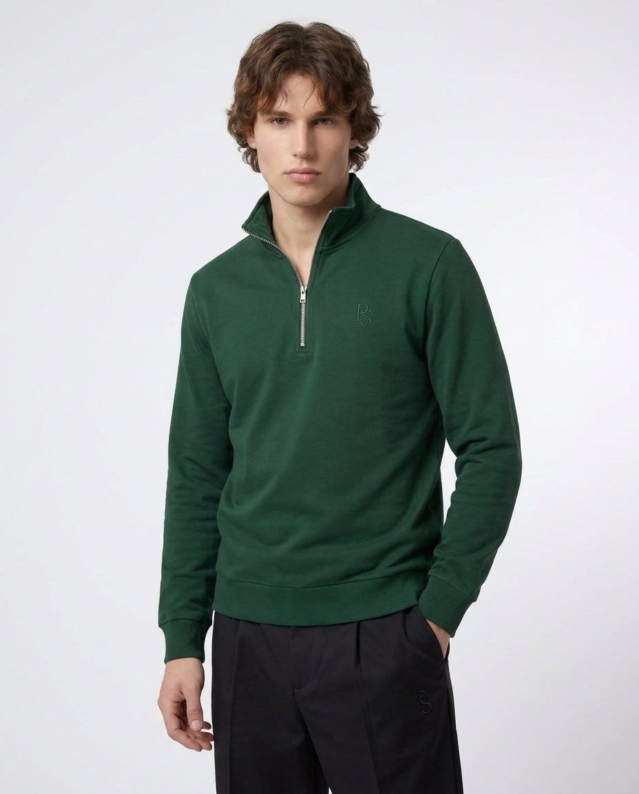 Navy Green Quarter Zip